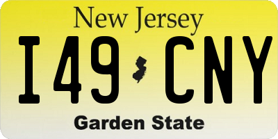NJ license plate I49CNY