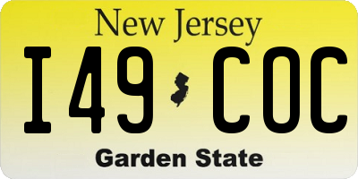 NJ license plate I49COC