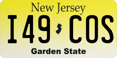 NJ license plate I49COS