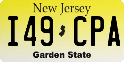 NJ license plate I49CPA
