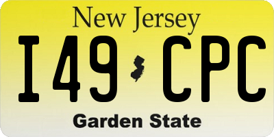 NJ license plate I49CPC