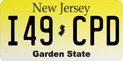 NJ license plate I49CPD