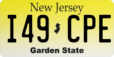 NJ license plate I49CPE