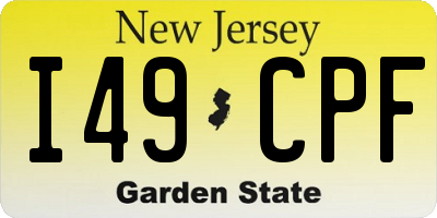 NJ license plate I49CPF