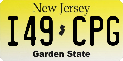NJ license plate I49CPG