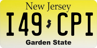 NJ license plate I49CPI