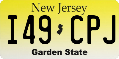NJ license plate I49CPJ
