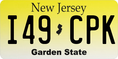 NJ license plate I49CPK