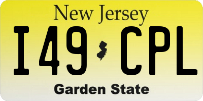 NJ license plate I49CPL