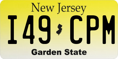 NJ license plate I49CPM