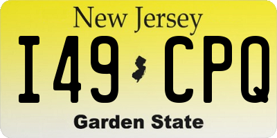 NJ license plate I49CPQ