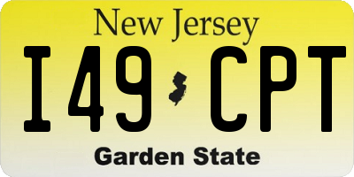 NJ license plate I49CPT