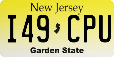 NJ license plate I49CPU