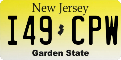 NJ license plate I49CPW