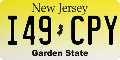 NJ license plate I49CPY