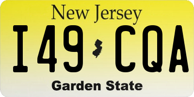 NJ license plate I49CQA