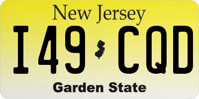 NJ license plate I49CQD