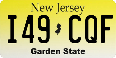 NJ license plate I49CQF