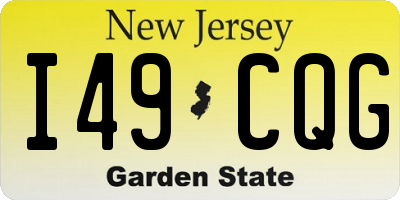 NJ license plate I49CQG