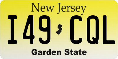 NJ license plate I49CQL