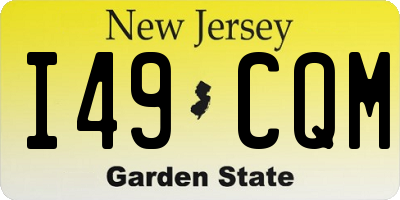 NJ license plate I49CQM