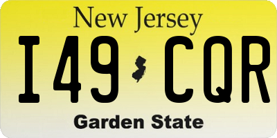 NJ license plate I49CQR