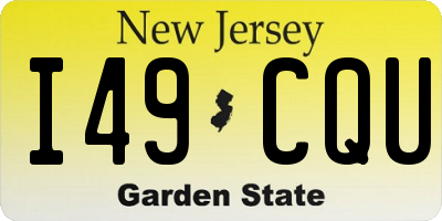 NJ license plate I49CQU