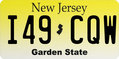 NJ license plate I49CQW