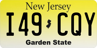 NJ license plate I49CQY