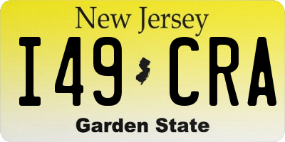 NJ license plate I49CRA