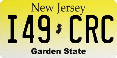 NJ license plate I49CRC