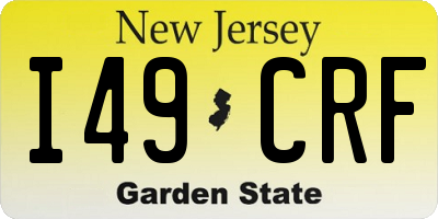 NJ license plate I49CRF