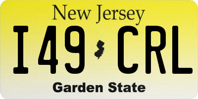 NJ license plate I49CRL