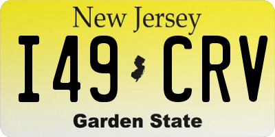 NJ license plate I49CRV
