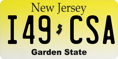 NJ license plate I49CSA