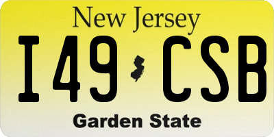 NJ license plate I49CSB