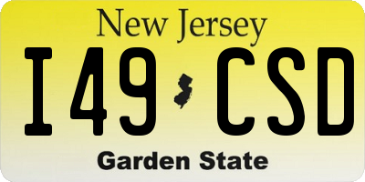 NJ license plate I49CSD