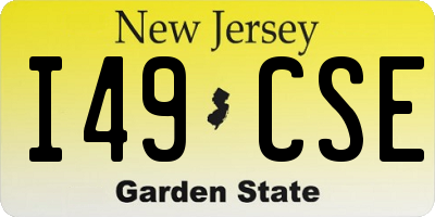 NJ license plate I49CSE