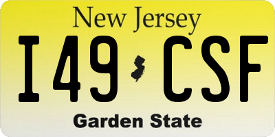 NJ license plate I49CSF