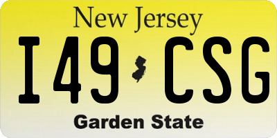 NJ license plate I49CSG