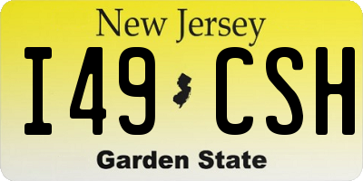 NJ license plate I49CSH