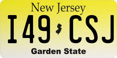 NJ license plate I49CSJ