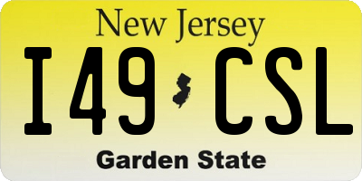 NJ license plate I49CSL