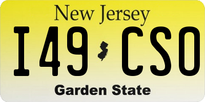 NJ license plate I49CSO