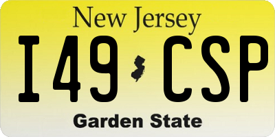 NJ license plate I49CSP