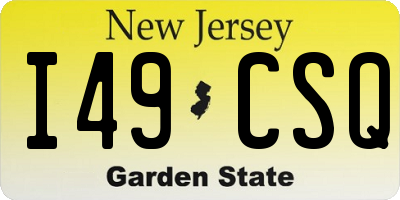 NJ license plate I49CSQ