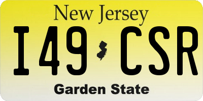 NJ license plate I49CSR