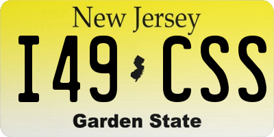 NJ license plate I49CSS