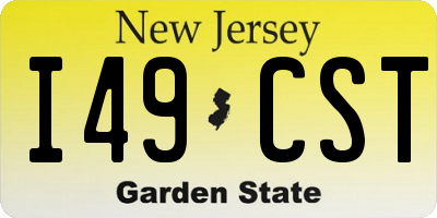 NJ license plate I49CST