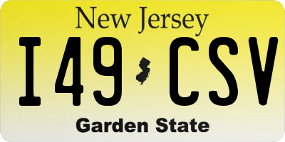 NJ license plate I49CSV